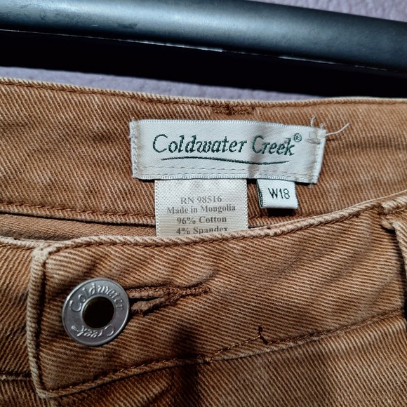 Vintage wide leg brown khaki pants womens 16 Coldwater Creek plus size - Picture 4 of 4